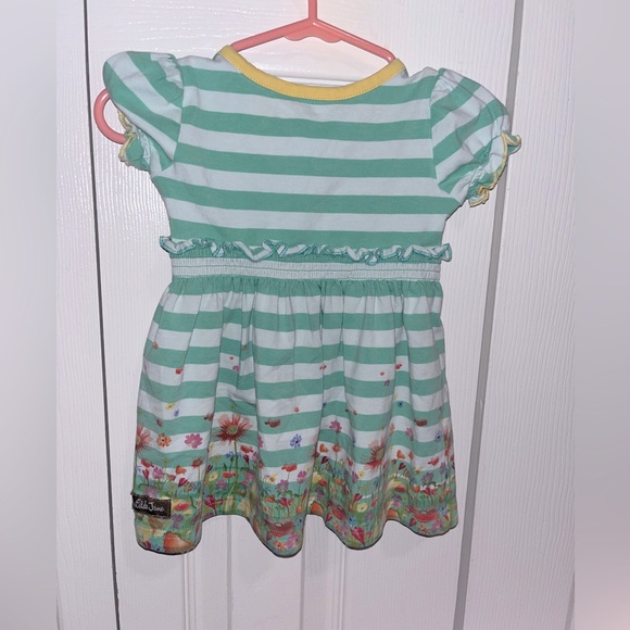 💟 5/$25 Matilda Jane Green Striped Dresss - Picture 1 of 4